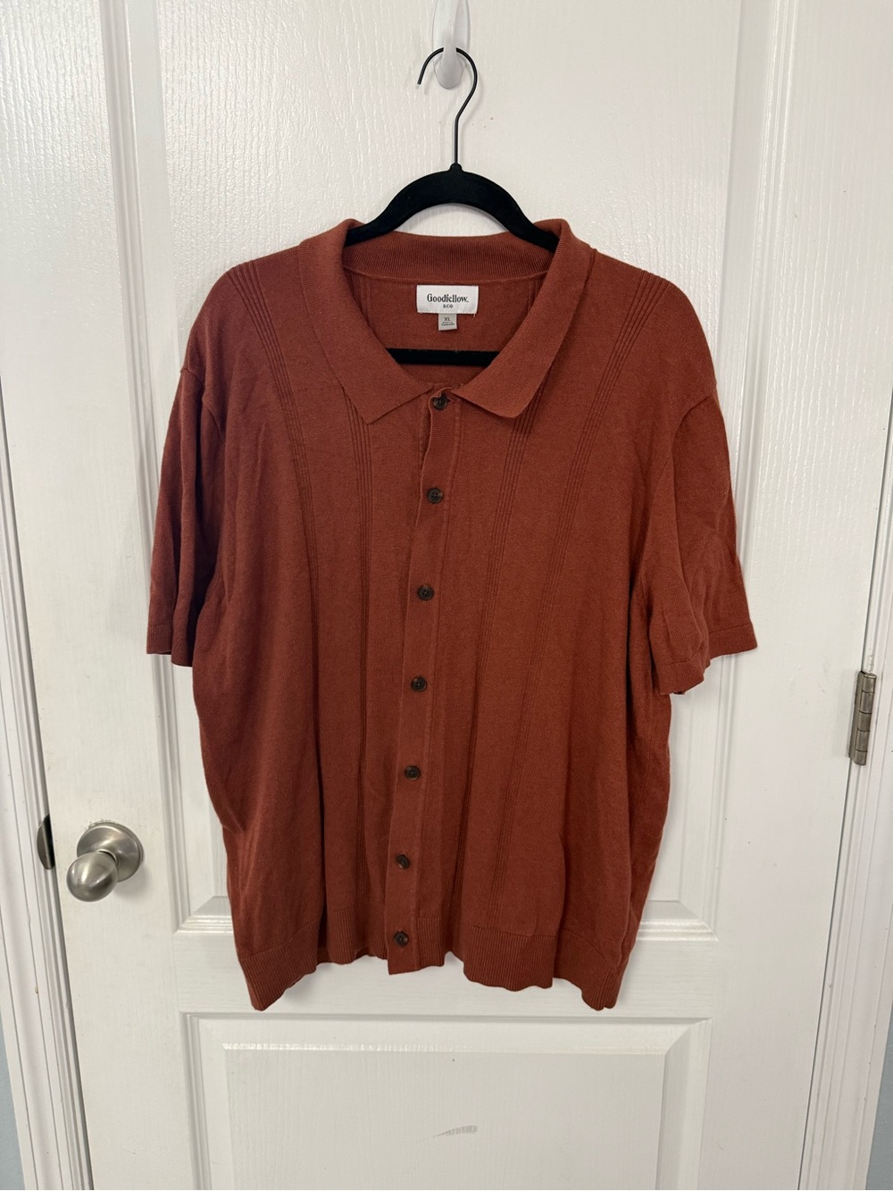 Goodfellow & Co Rust Button-Front Knit Polo